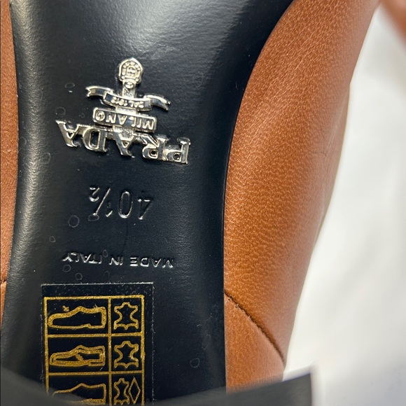 Prada Leather cognac Mid high boots Sz 10.5 - Picture 9 of 9